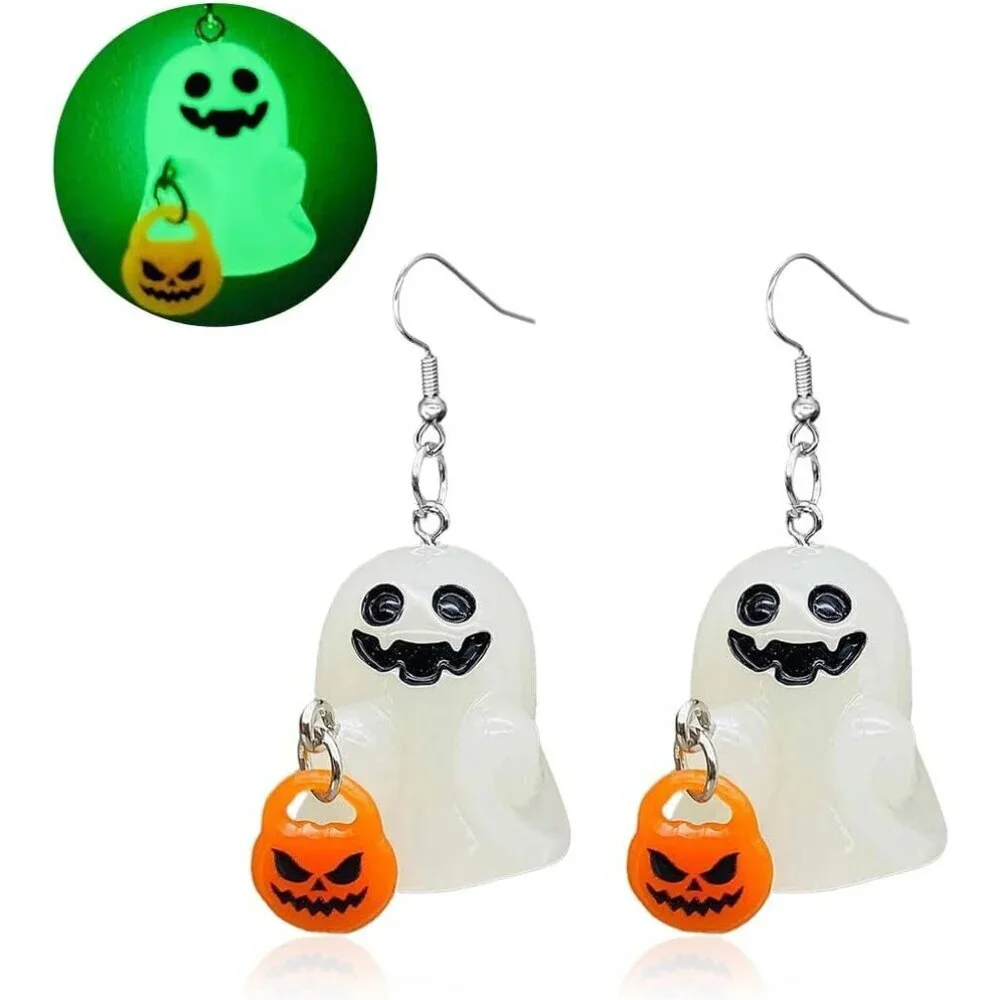 Women's A Pumpkin Ghost Halloween Blood Pumpkin Corn Dangle Earrings